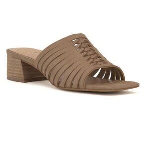 Vince Camuto Women's Sawenna Cut-Out Woven Stacked Heel Mule - 9.5M